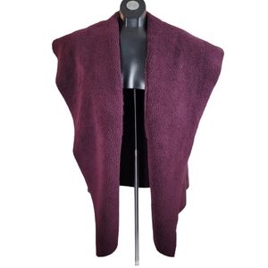 NORDSTROM SUSINA Vest Red Teddy Coat Faux Fur